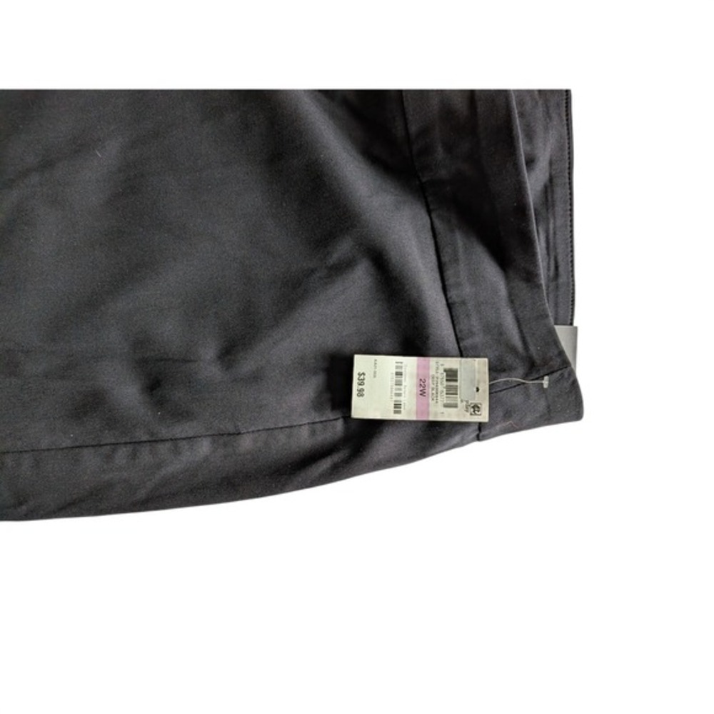 Alfani Womens 22W Tummy Control Capri Pants Deep Black Plus Cropped Trousers NWT - Picture 3 of 7
